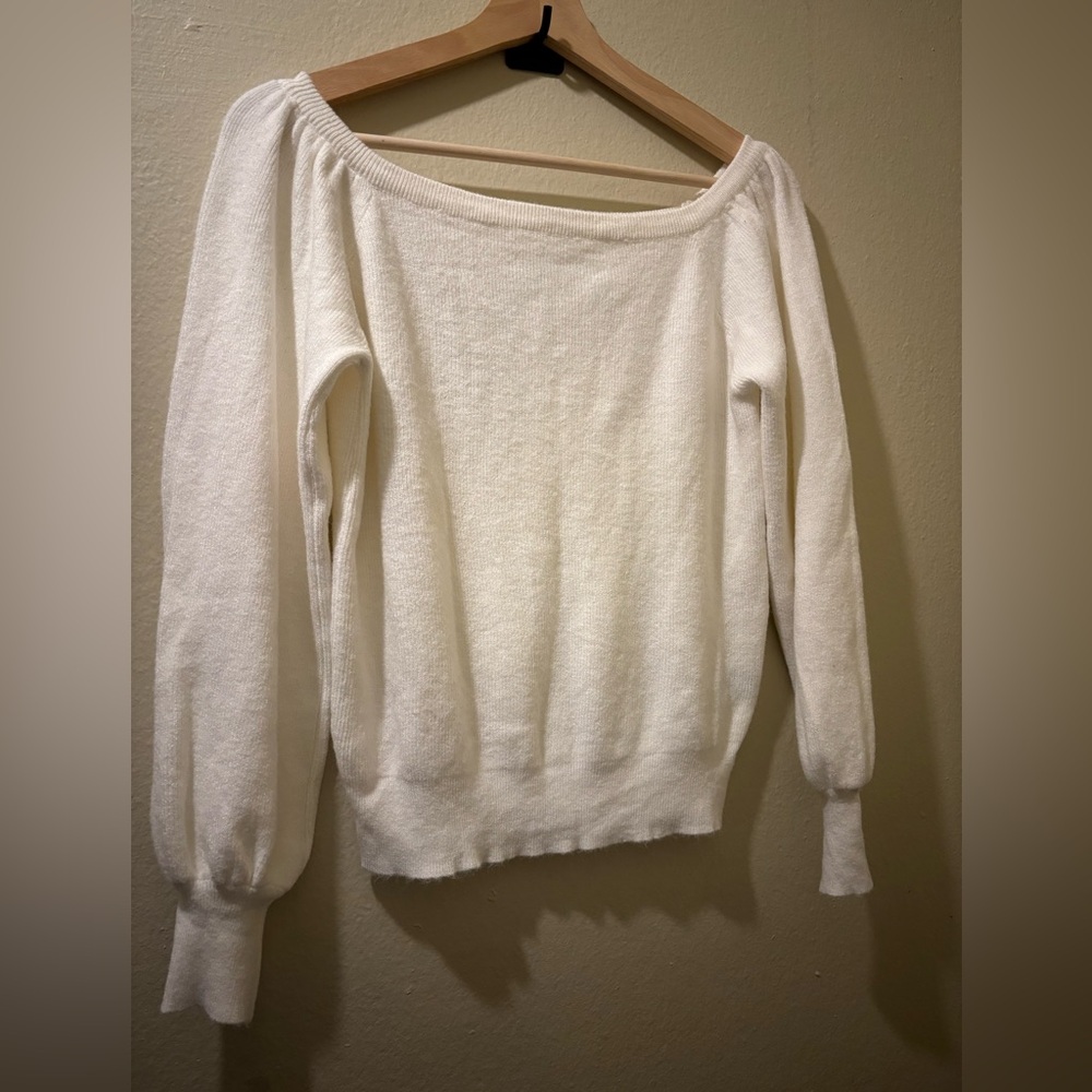 SHEIN Off-Shoulder Cream Sweater